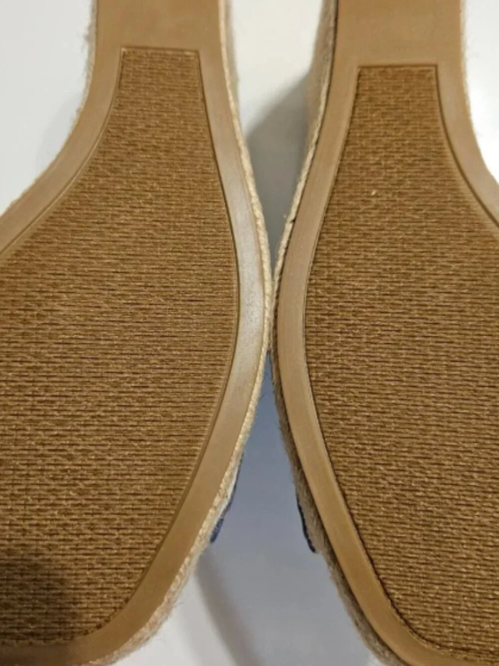 Sugar I Wedge Jute, Canvas Twist Blue and White/Cream Stripe Wedge Sandals 8.5